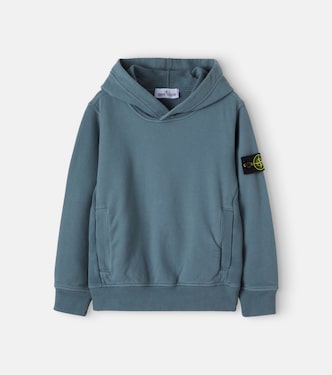 Compass cotton jersey hoodie | Stone Island Junior