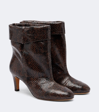 Eldra snake-effect leather ankle boots | Isabel Marant