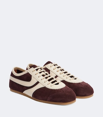 Leather-trimmed suede sneakers | Dries Van Noten