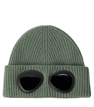 Goggle Lens ribbed-knit wool beanie | C.P. Company Kids