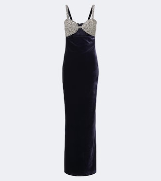Lux cutout crystal-embellished velvet gown | The New Arrivals Ilkyaz Ozel