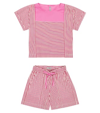 Striped poplin blouse and shorts set | Il Gufo