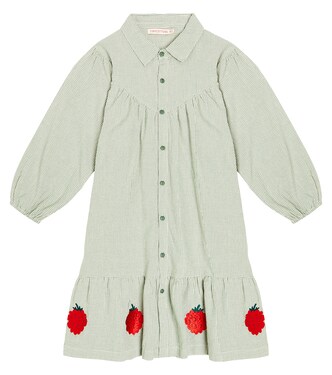 Raspberries checked cotton dress | Tinycottons