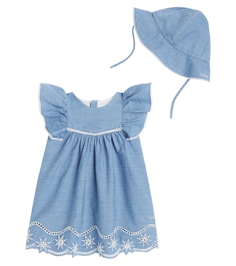 Baby denim hat and dress set | Chloé Kids