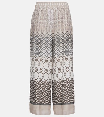 Printed silk wide-leg pants | Brunello Cucinelli