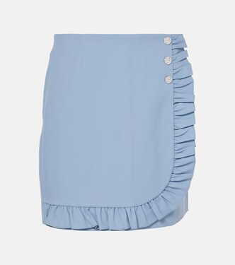 Ruffled twill miniskirt | Tory Sport