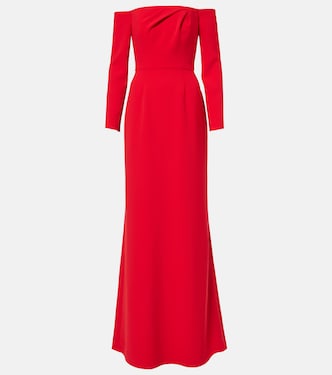 Draped off-shoulder crêpe gown | Carolina Herrera