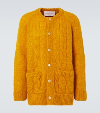 Cable-knit mohair-blend cardigan | Valentino