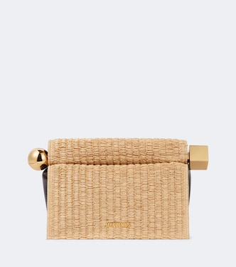 Rond Carré woven raffia-effect clutch | Jacquemus