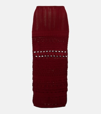 Cut-out knitted midi skirt | Elie Saab