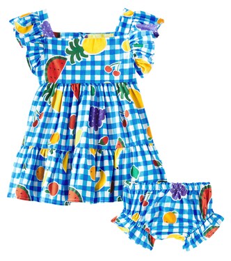 Baby checked cotton dress and bloomers set | Fábula