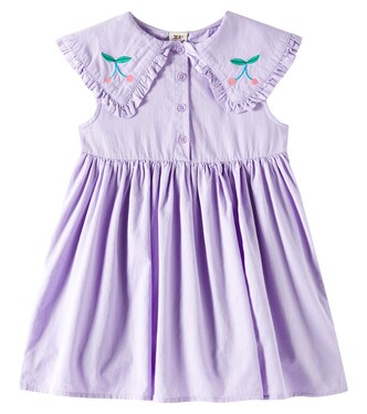 Cherry pleated cotton dress | Jellymallow