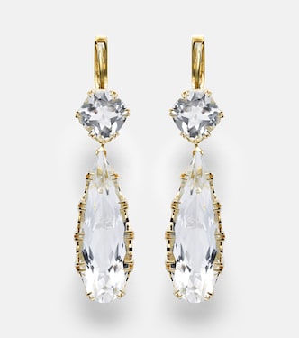 18kt gold earrings with white topaz | Ileana Makri