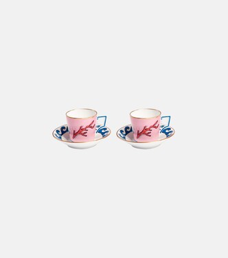 Il Viaggio di Nettuno set of 2 coffee cups and saucers by Luke Edward Hall | Ginori 1735