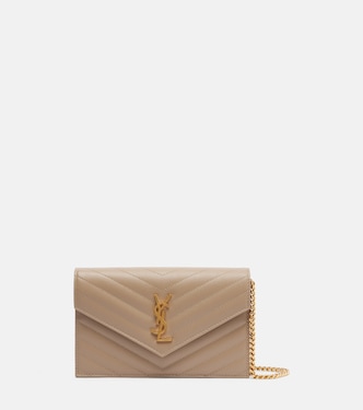Portefeuille à chaîne Cassandre matelassé en cuir | Saint Laurent