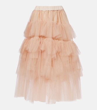 Ruffled tulle midi skirt | Simone Rocha