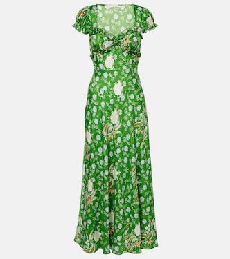 Valerine floral silk satin maxi dress | Dôen
