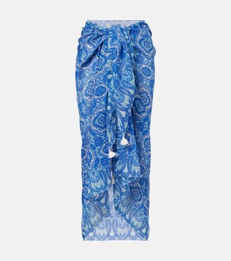 Mykonos printed cotton and silk beach cover-up | Heidi Klein