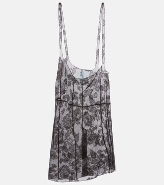 Floral lace cotton midi skirt | Prada