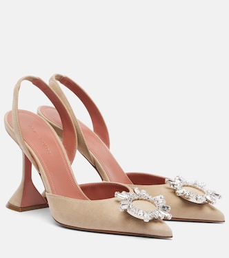 Begum embellished suede slingback pumps | Amina Muaddi