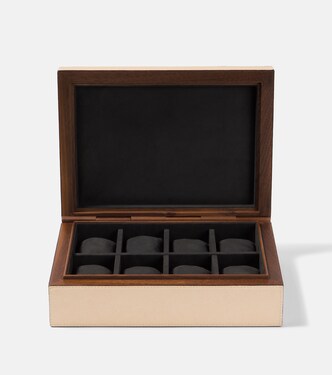 Frank wood and leather watch box | Giobagnara