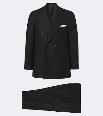 Completo in lana e cashmere gessato | Kiton