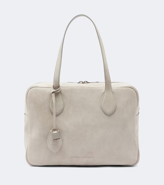 Suede shoulder bag | Brunello Cucinelli