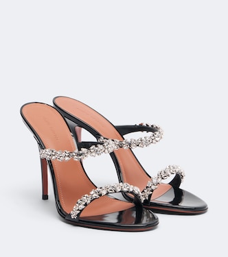 Mules Elizabeth en cuir à ornements | Amina Muaddi