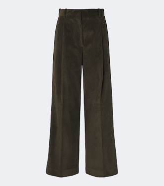 Pleated cotton corduroy wide-leg pants | Róhe