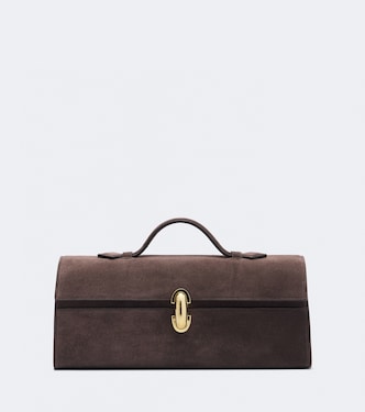 Symmetry Slim suede top-handle bag | Savette
