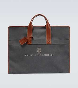 Kleidersack aus Canvas mit Leder | Brunello Cucinelli