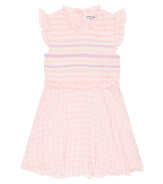 Gingham embroidered dress | Self-Portrait Kids