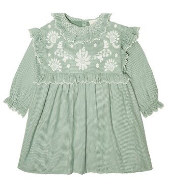 Illi embroidered checked cotton dress | Louise Misha