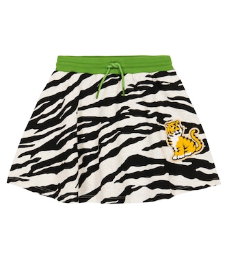 Gonna in pile di cotone con stampa | Kenzo Kids