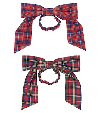 Set of 2 checked cotton scrunchies | Paade Mode