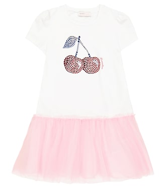 Embroidered cotton jersey dress | Monnalisa