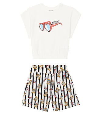 Cotton T-shirt and shorts set | Moschino Kids