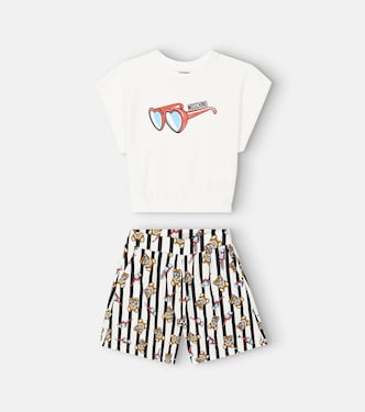 Ensemble t-shirt et short en coton | Moschino Kids