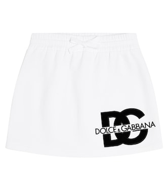 Minigonna in jersey di cotone con logo | Dolce&Gabbana Kids