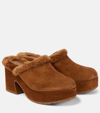 Lyss 55 suede platform clogs | Gianvito Rossi