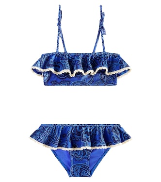 Ottie ruffled paisley bikini  | Zimmermann Kids
