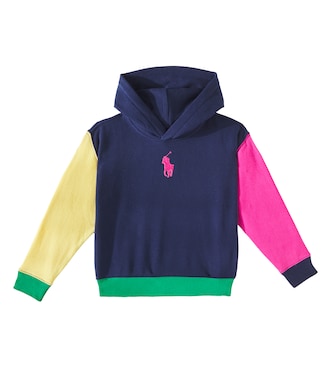 Logo colorblocked cotton-blend hoodie | Polo Ralph Lauren Kids