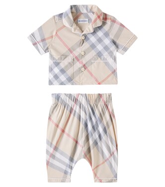 Baby Burberry Check cotton pajamas | Burberry Kids