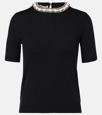 Embroidered virgin wool top | Valentino