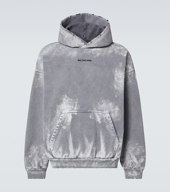 Distressed cotton jersey hoodie | Balenciaga