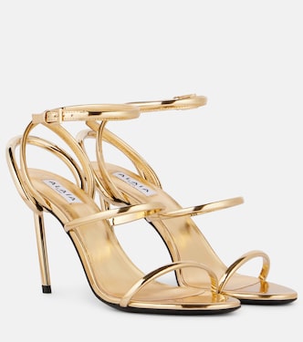 Strappy metallic leather sandals | Alaïa