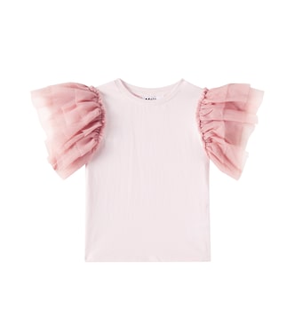 Robyn ruffled tulle-trimmed cotton top | Molo