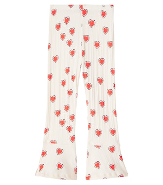Outlined Hearts cotton-blend flared pants | Mini Rodini