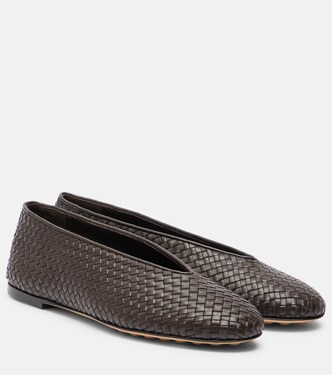 Rosa woven leather ballet flats | Bottega Veneta