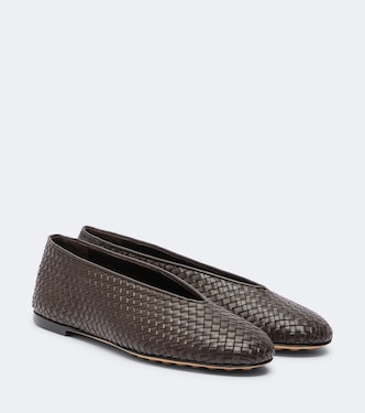 Rosa woven leather ballet flats | Bottega Veneta